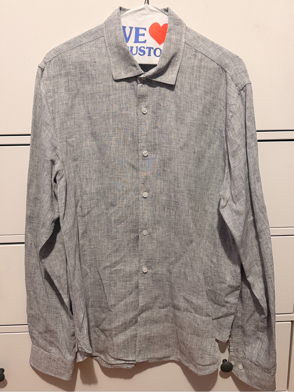 Orlebar Brown Light Gray Long-Sleeve Button Shirt